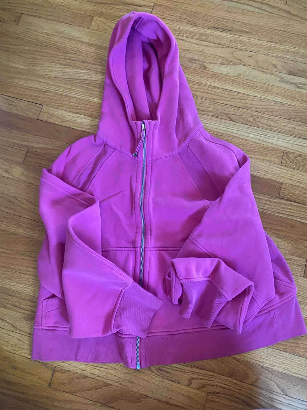 Lululemon Scuba cropped - Bright Pink Full-Zip Hooded Sweatshirt